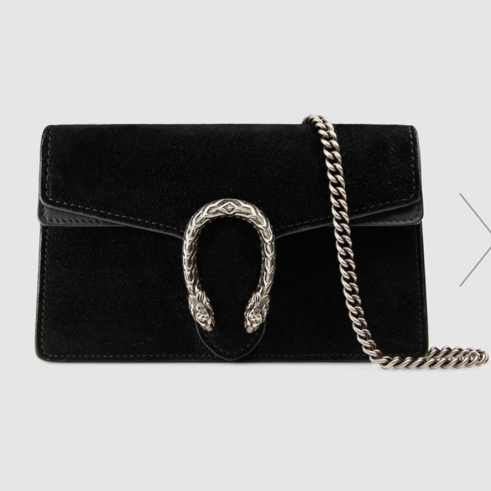 Gucci Supermini Dionysus Black Suede Bag